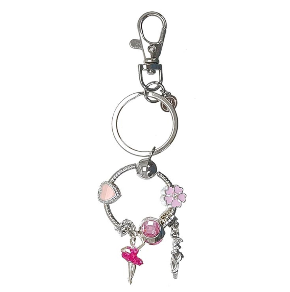 Ballerina And Pointe Shoe Charm Keyring