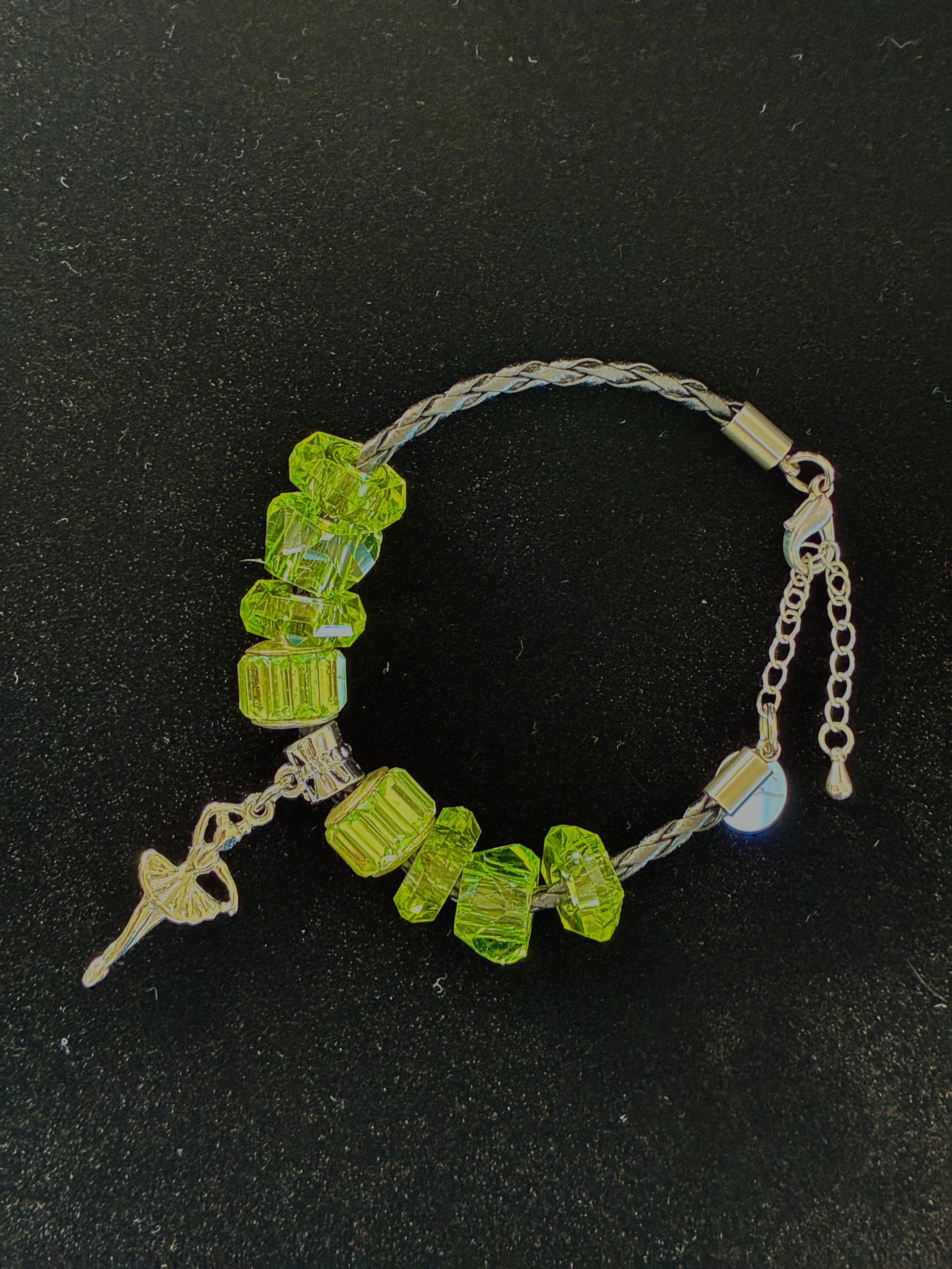 Dance-Themed Steel & Eco Leather Charm Bracelet – Nickel Free | Made in Italy B33159