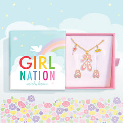 Charming Whimsy Necklace & Earring Gift Set- Ballet Shoes - Studio Dance Wear