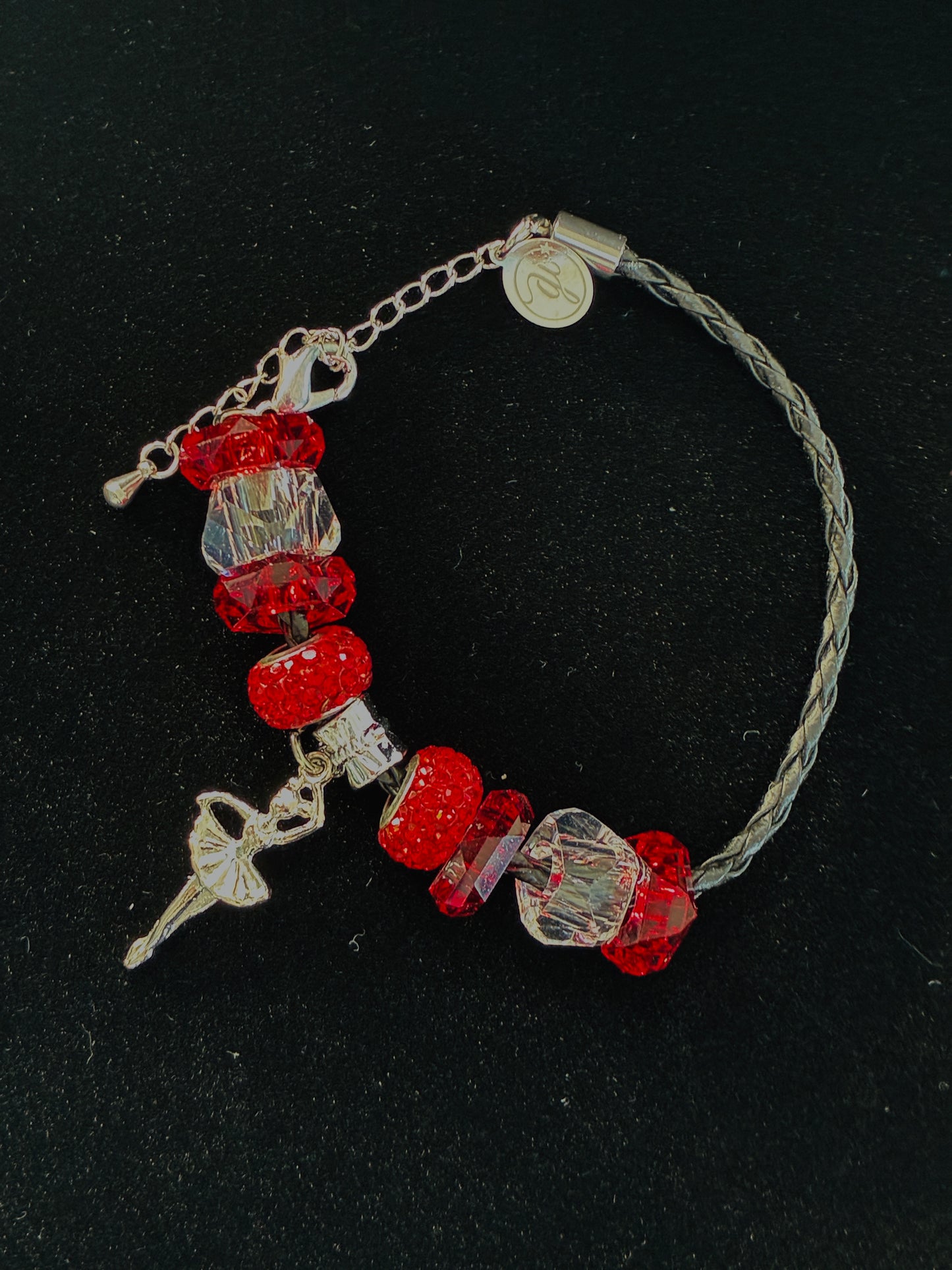 Dance-Themed Steel & Eco Leather Charm Bracelet – Nickel Free | Made in Italy B33159