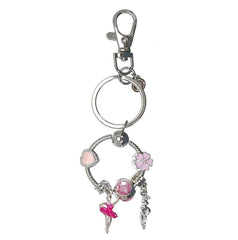 Ballerina And Pointe Shoe Charm Keyring