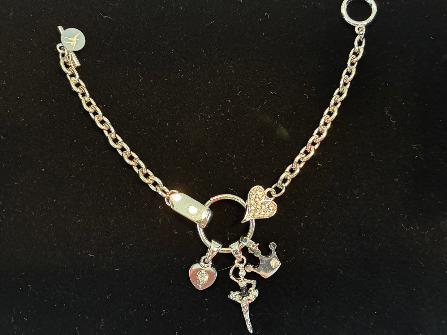 Anti-Allergic Ballerina Charm Bracelet with Rhinestones – Made in Italy