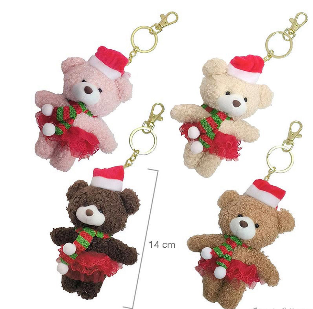 🎄 Bouclé Ballerina Teddy Bear Keyring – Christmas Dance Gift - Studio Dance Wear