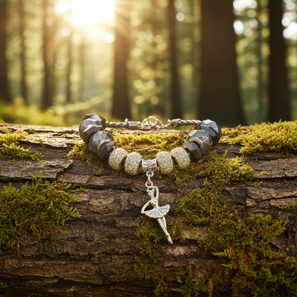 Dance-Themed Steel & Eco Leather Charm Bracelet – Nickel Free | Made in Italy B33159 - Studio Dance Wear