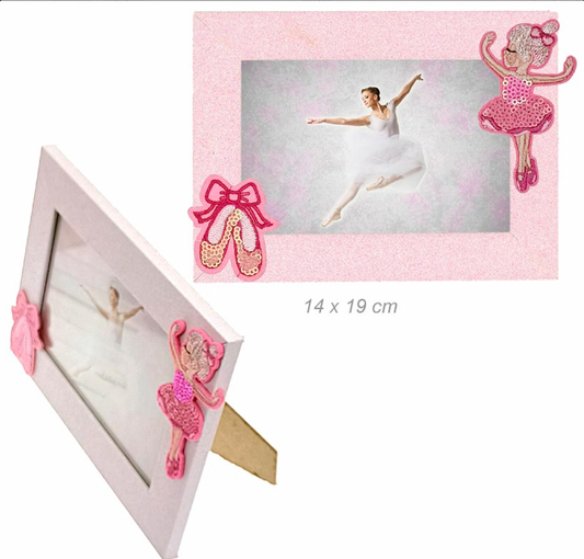 Wooden Glitter Photo frame With Ballerina - Studio Dance Wear