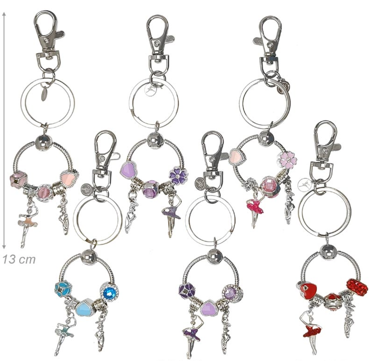 Ballerina And Pointe Shoe Charm Keyring