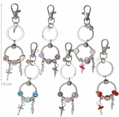 Ballerina And Pointe Shoe Charm Keyring - Studio Dance Wear