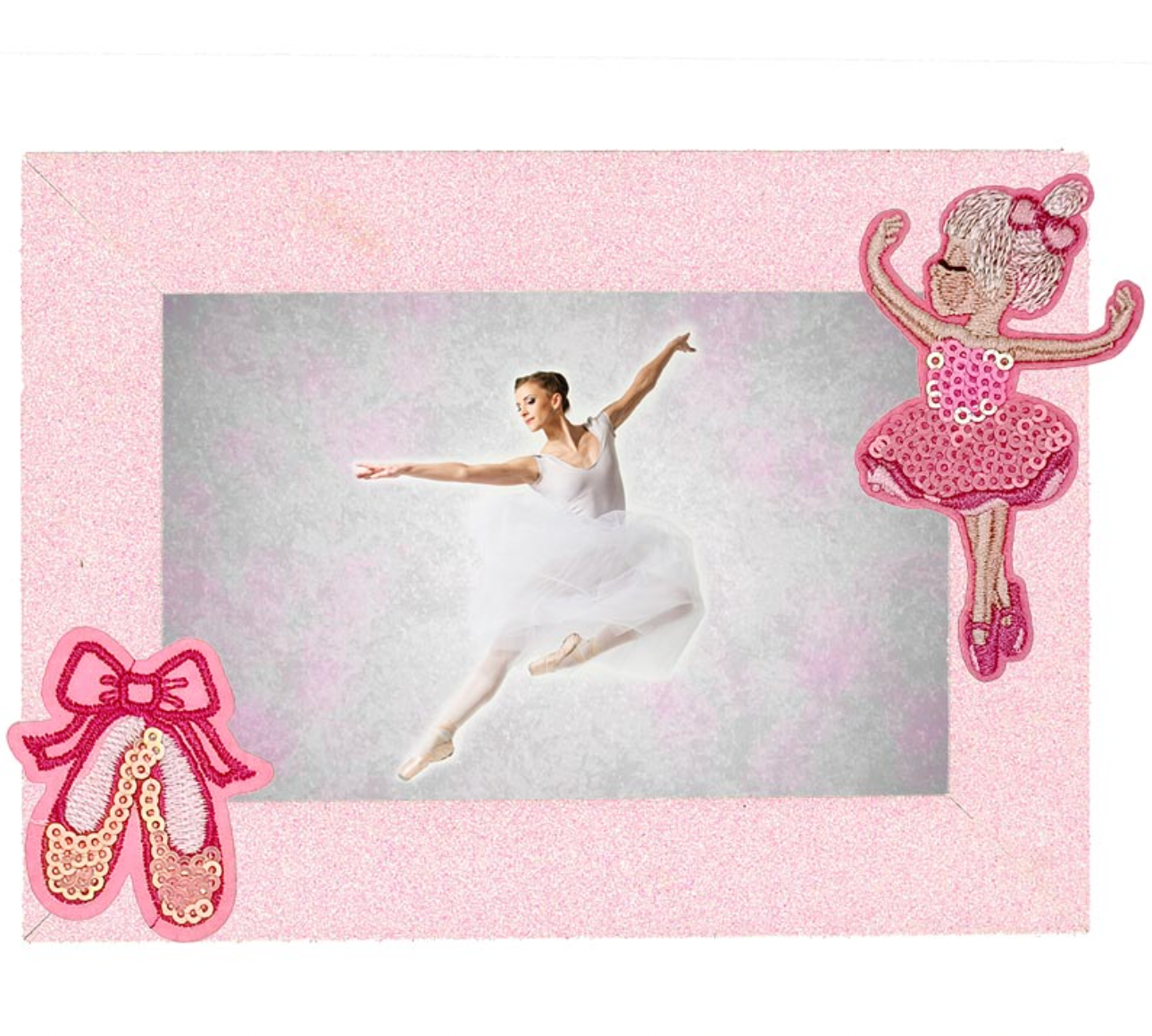 Wooden Glitter Photo frame With Ballerina - Studio Dance Wear