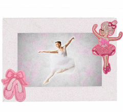 Wooden Glitter Photo frame With Ballerina