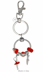 Ballerina And Pointe Shoe Charm Keyring - Studio Dance Wear