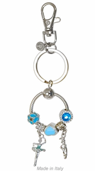 Ballerina And Pointe Shoe Charm Keyring