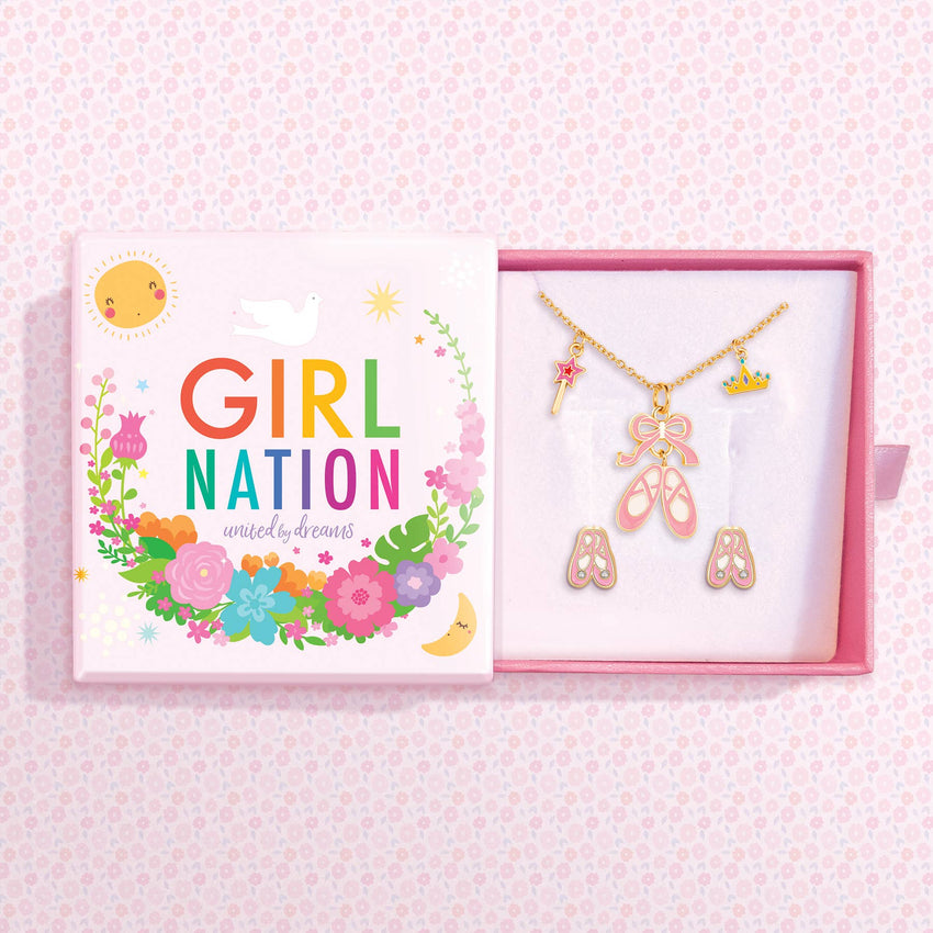 Charming Whimsy Necklace & Earring Gift Set- Ballet Shoes - Studio Dance Wear