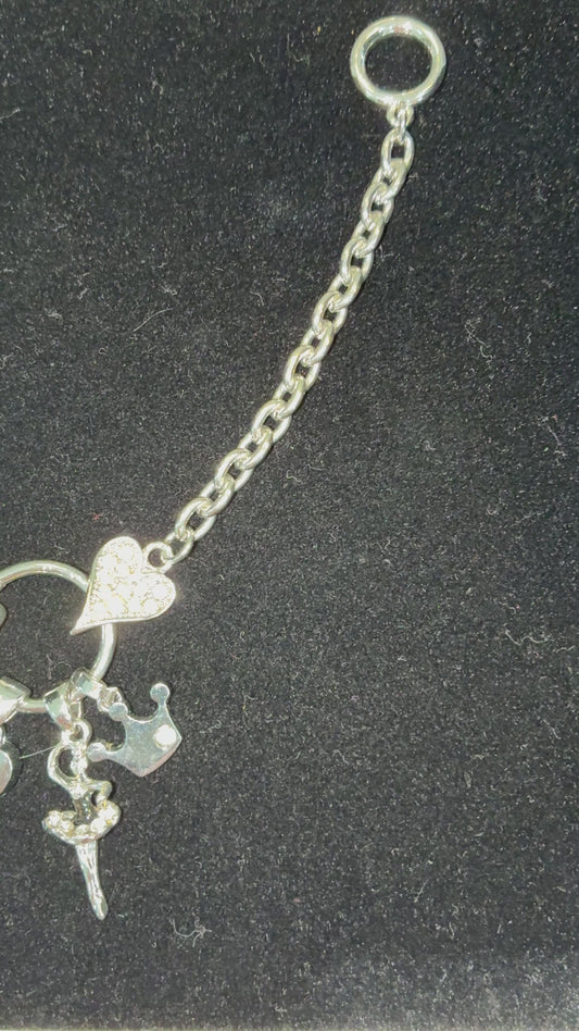 Anti-Allergic Ballerina Charm Bracelet with Rhinestones – Made in Italy