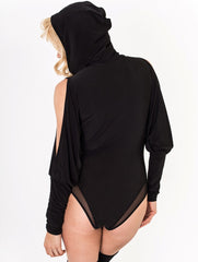 Dincwear Kylie Split Sleeve Hooded Bodysuit