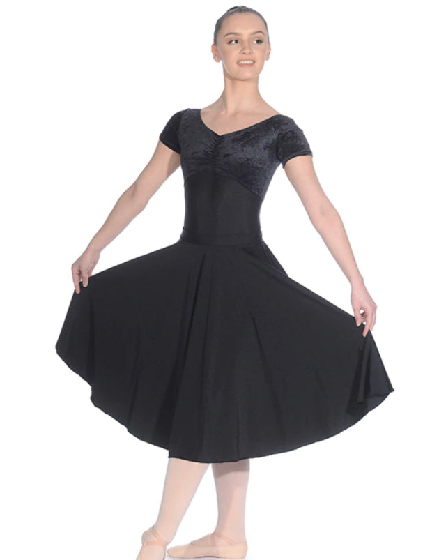 Roch Valley Justaucorps Manches Courtes Teresa – Velours Écrasé & Nylon/Lycra – Élégant Pour Danse & Spectacle – Bleu Marine