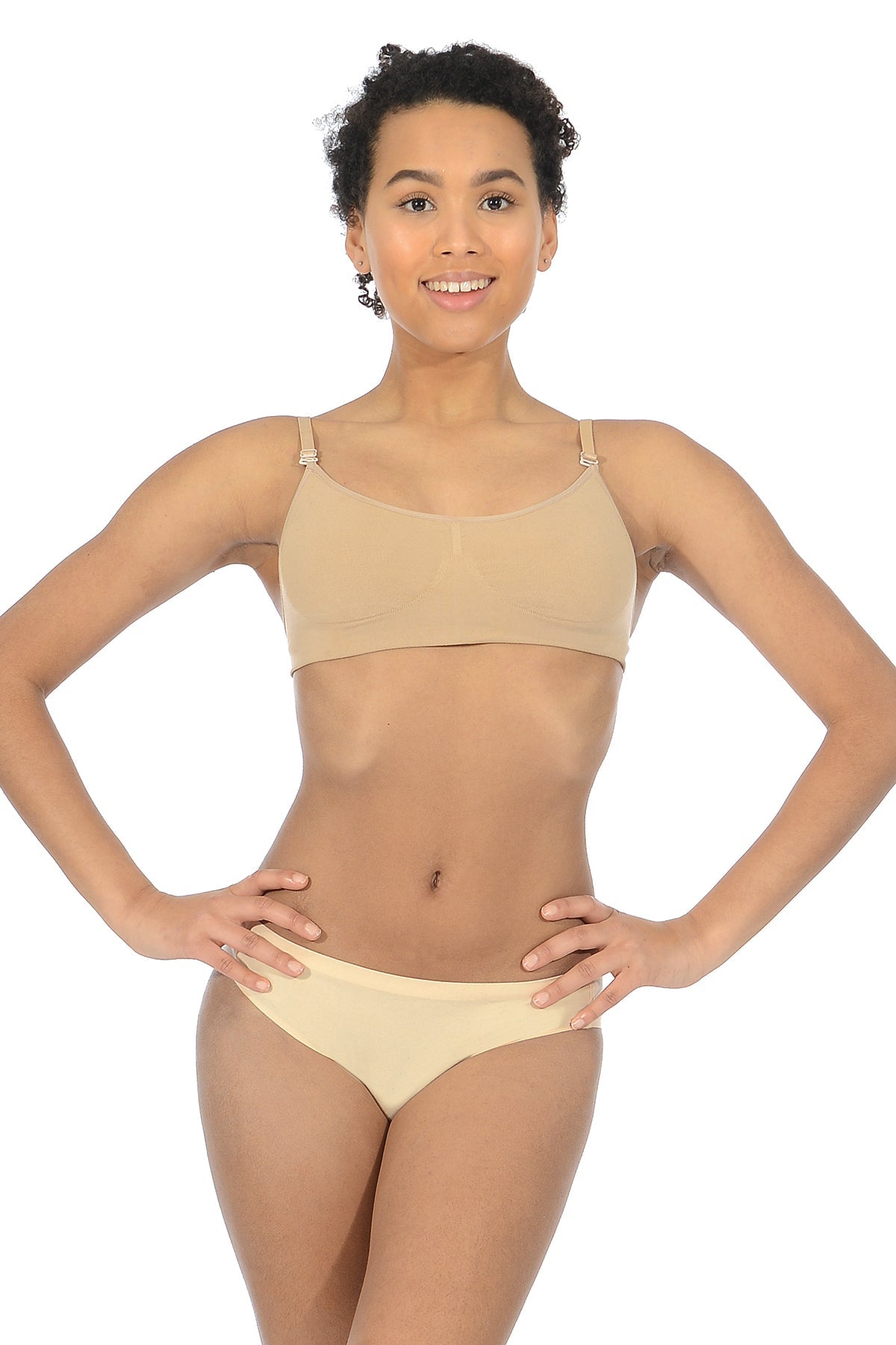 NEW Dance BRA Top Size CHILD MEDIUM Nude Clear Back & Straps